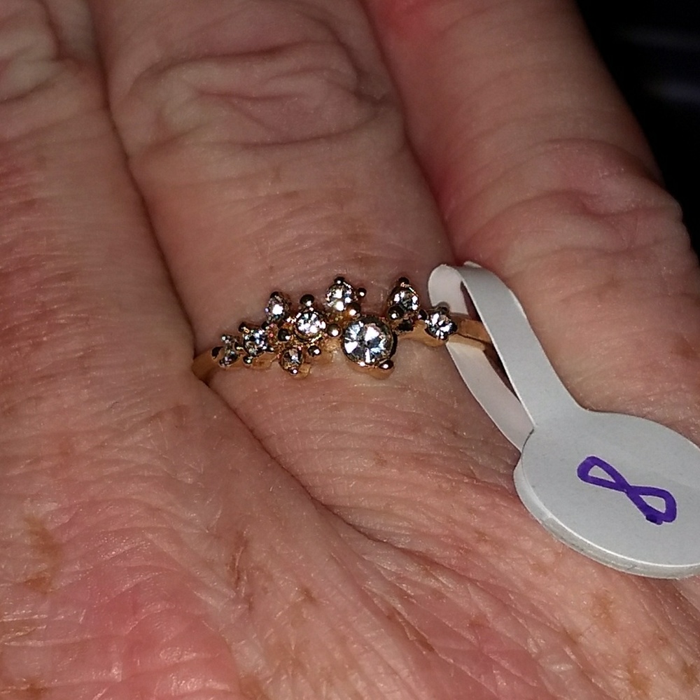 Unique, 14k yellow/rose gold filled & Zircon ring